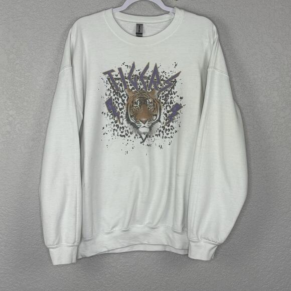Vintage Y2K 90s LSU Tigers Adult Graphic Sweatshirt Purple Gold XL - Picture 2 of 9